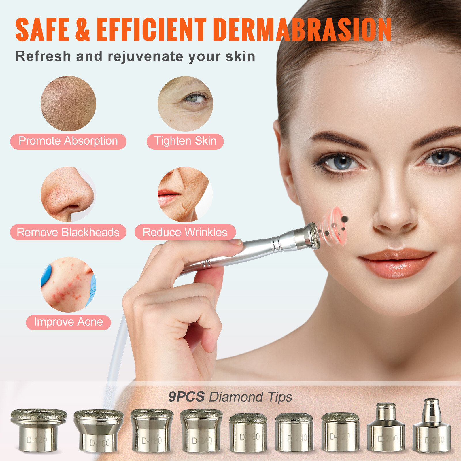 VEVOR Diamond Microdermabrasion Machine 3 in 1 Facial Beauty Equipment