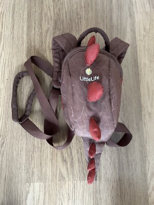 Littlelife Dinosaur Brown Orange Young Child's Toddler Backpack with Rein  UK