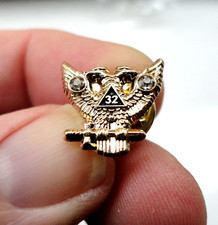 Crystal Pre-Owned Freemason Scottish Rite 32nd Degree Eagle Pin Badge Used