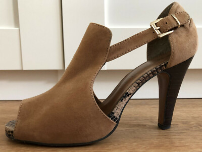 Selection by s.Oliver Damen-Lederpeeptoes hellbraun Gr. 39 !TOP!