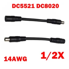 1/2Pcs 14AWG 8mm DC8020 Male To DC5521 Female DC Power Adapter Cable Cord US
