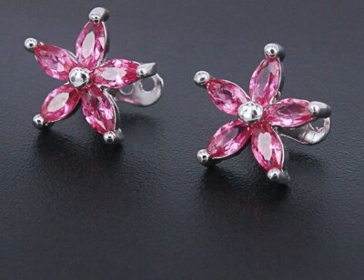 Pink Star Earring Dermal Anchor 14g *ONE* 10mm Surgical Steel