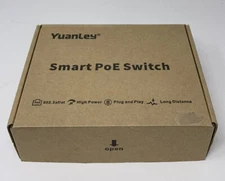 YuanLey 6 Port Smart Ethernet Switch with 4 Port PoE 10/100Mbps YS042F-P - NEW