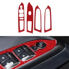 Red Carbon Fiber Window Lift Switch Panel Cover For Colorado for Canyon 2015-22