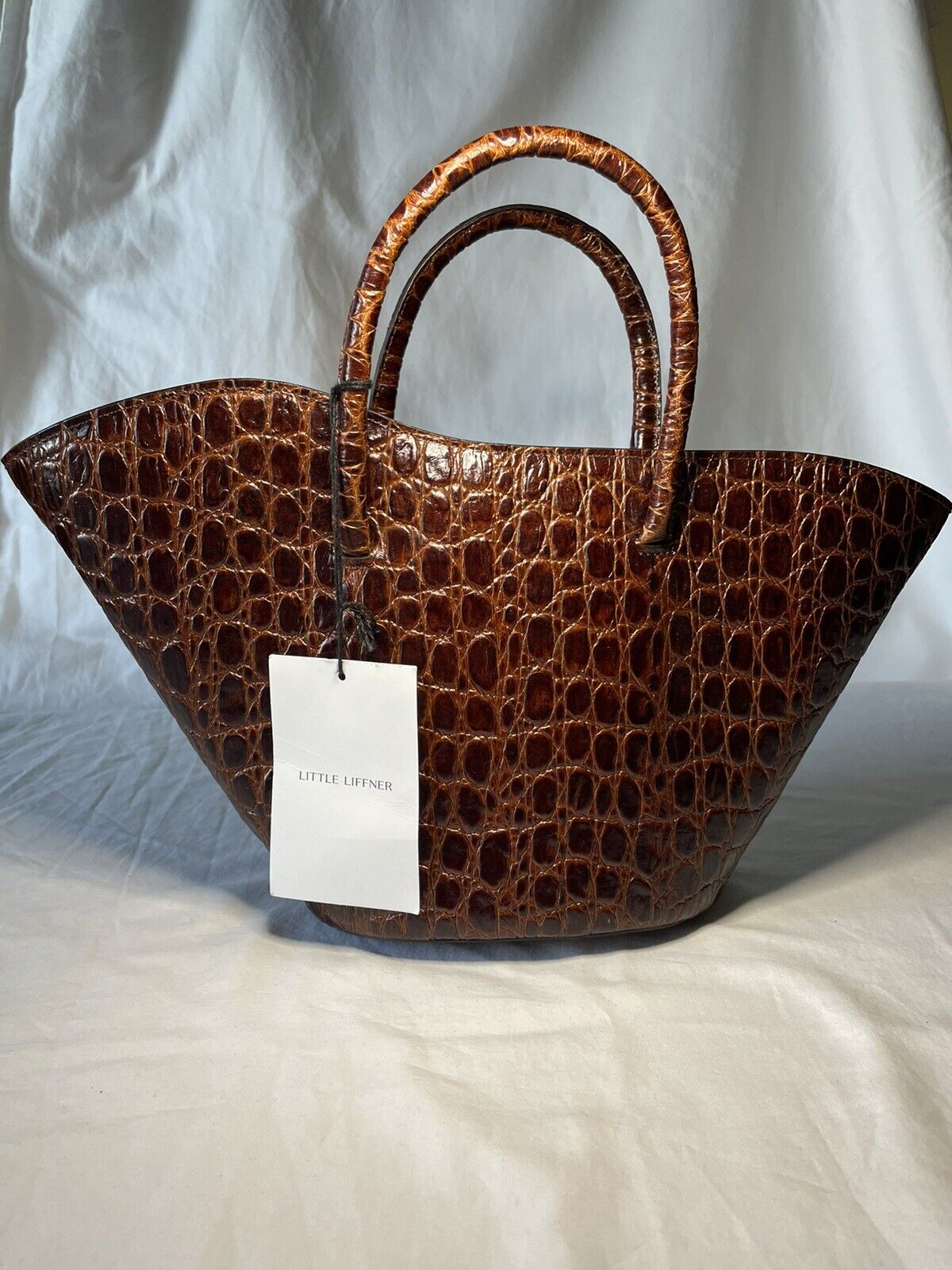 Little Liffner Tulip Genuine Leather Crocodile Embossed NWT