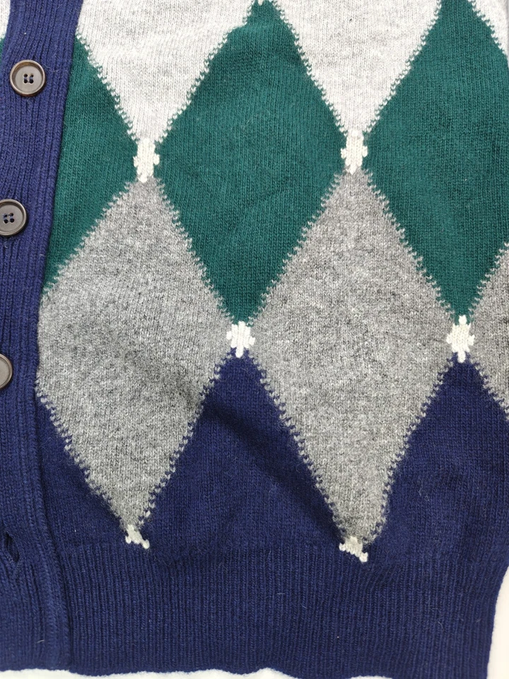 CÁRDIGAN DE COLECCIÓN BALLANTYNE ARGYLE DIAMANTE 100% LANA FINA ITALIA UE 52 Nuevo Grande Foto 4 de 4
