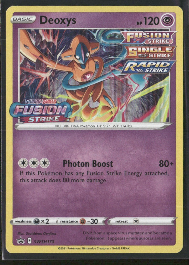 Pokemon TCG Deoxys SWSH170 Black Star Promo Fusion Strike Pre Release NM