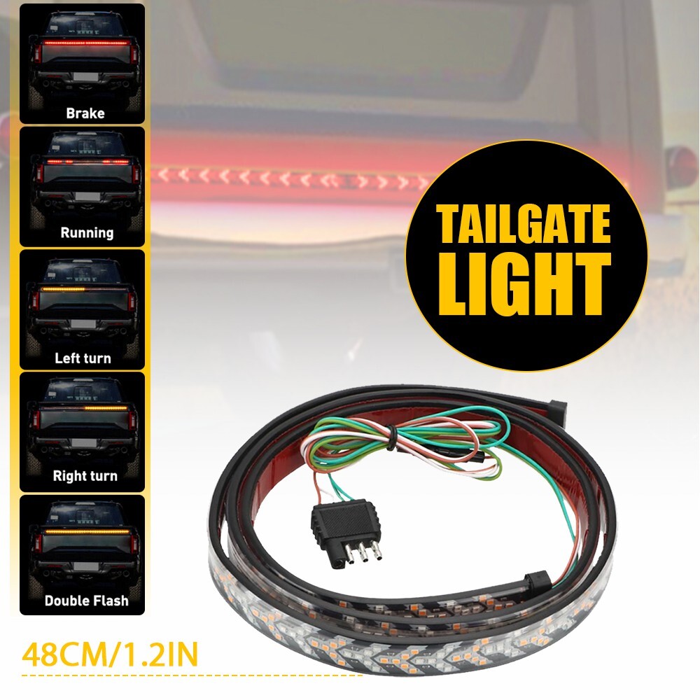 LED Strip Brake Turn Signal Tailgate Light Bar For Truck Pickup Trailer RV 48in