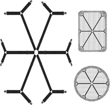 Sheet Fasteners, Adjustable Elastic Bed Holder Straps for 12clips Black 