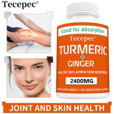 TURMERIC GINGER Extract Capsules HEALTHY Bones and Joints 30-120 CAPSULES