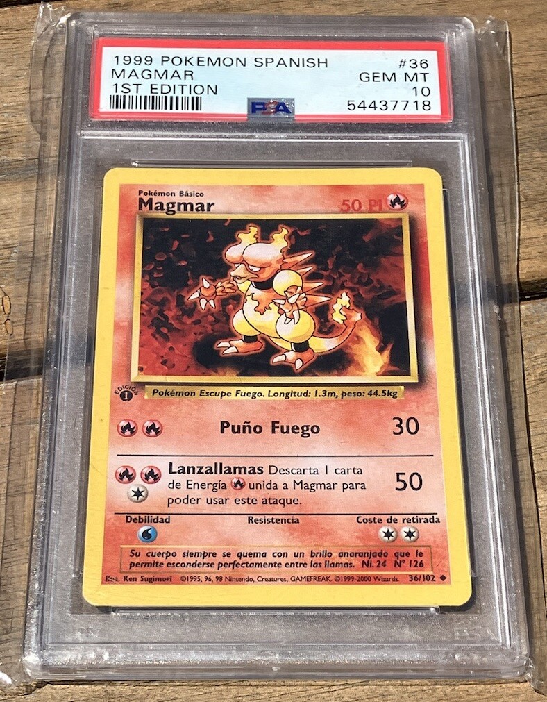 ポケモンカード 旧裏 1st edition Magmar ブーバー PSA8 ポケモンカード 旧裏 英語版 1st edition Magmar ブーバー