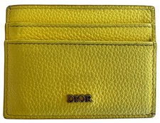 Portacarte in pelle giallo con