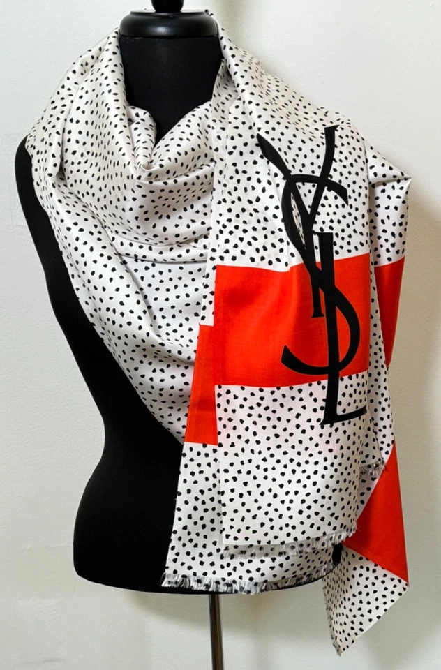 De colección Grande Yves Saint Laurent YSL Mantón de Seda Bufanda Envoltura A412 Foto 2 de 4