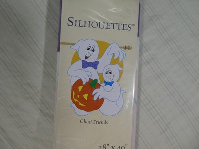 VTG Silhouettes Halloween Ghost Friends Outdoor Flag NEW Nylon 28'' X 40'' H1