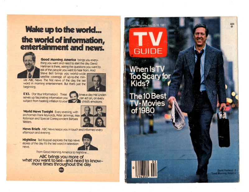 tv host DAVID HARTMAN -3 oz clippings lot (approx 20 pages)