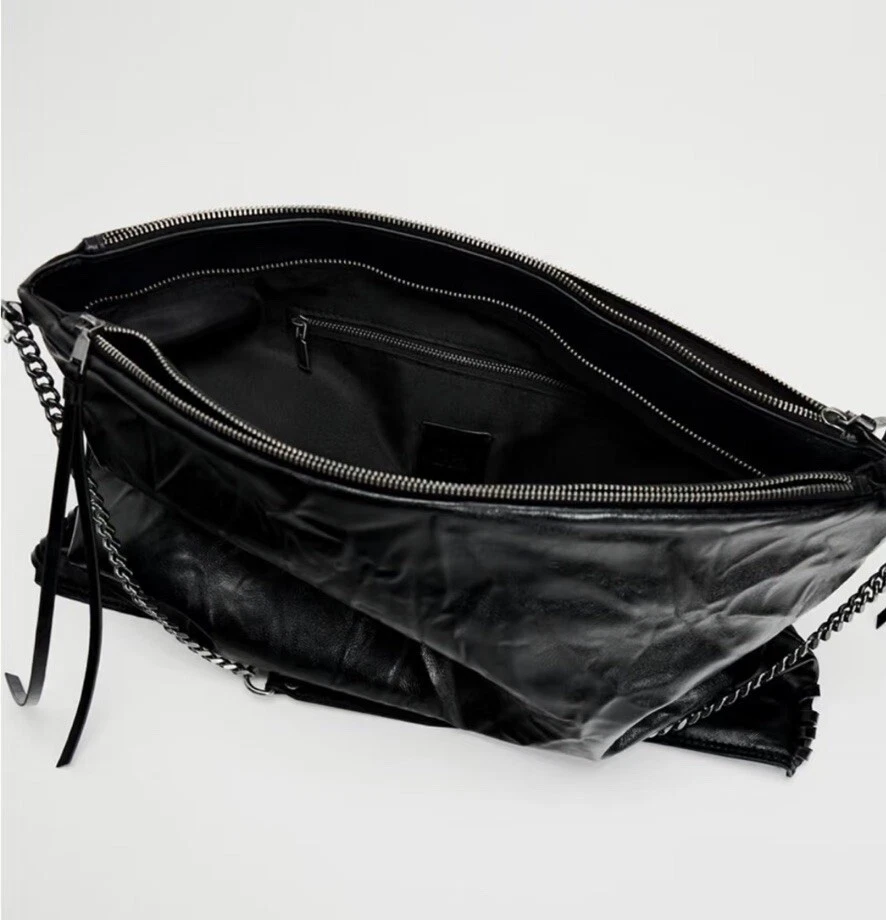 Bolso de Mano Zara Rocker en Negro Nuevo sin Etiquetas Foto 3 de 4