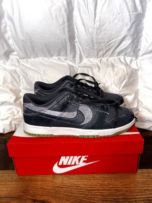 NEW Nike Dunk Low Retro PRM Halloween Iron Grey Shoes DQ7681-001 Size 12 DS
