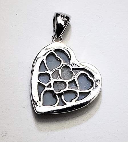 Elegant Hand Crafted Sterling Silver Druzy Natural Agate 18mm Heart Pendant - Picture 4 of 6