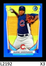 1-2014 BOWMAN CHROME BLUE REFRACTOR DUANE UNDERWOOD PIRATES /250 QTY
