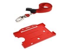 Image of Lanyard Neck Strap with metal clip Lanyard with ID Badge Card Holder Staff