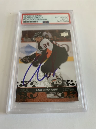 CLAUDE  GIROUX SIGNED 2008 UPPER DECK YOUNG GUNS #235 ROOKIE CARD AUTO PSADNA