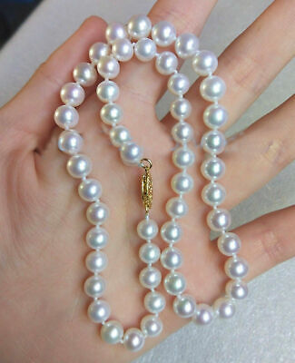 16" 18" 24" 8mm White Akoya Shell Pearl Round Beads Necklace Earrings Set AAA 