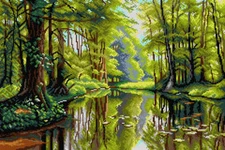 Orchidea Needlepoint canvas for halfstitch without yarn after Peder Mork Mons...