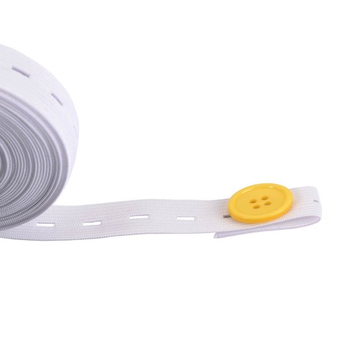 25mm Button Holes Elastic Black & White Stretchable Flat Sewing Dress 1-100m - Picture 13 of 21