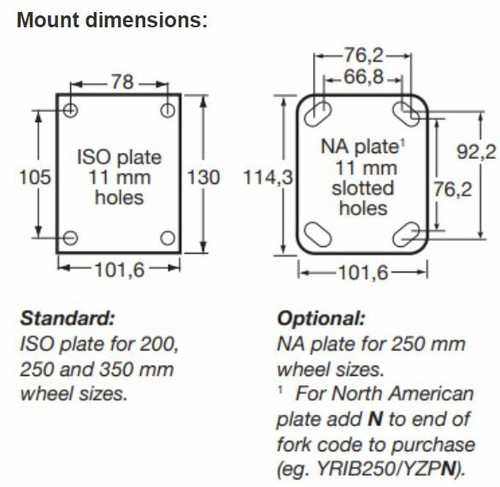 Fallshaw Heavy-Duty Steel Centred Air Pneumatic Castor Set of 2 Fixed, 2 Swivel - Picture 4 of 6