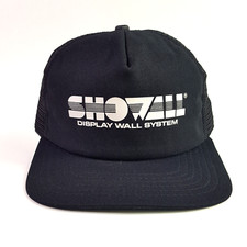 Vintage ShoWall New Era USA Made Black Mesh Trucker Hat Snapback Hipster Cap