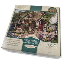 Wooden Puzzle Garden Scene Cottage "Gardeners Haven" 1000pc 19x27 97271 Flawed