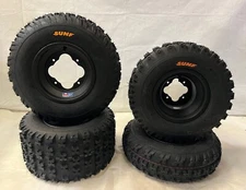 DWT A5 Black Front Rear Rims Wheels Sunf  Tires TRX 450R 400EX 250R LTR450 Z400