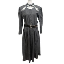 Vintage Miller Stockman Maxi Dress Western Lace Women’s 13/14 Made In USA