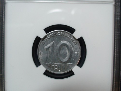 1950E EAST GERMANY TEN PFENNIG NGC MS63 UNCIRCULATED 10P Coin PRICED TO SELL! - Picture 3 of 4