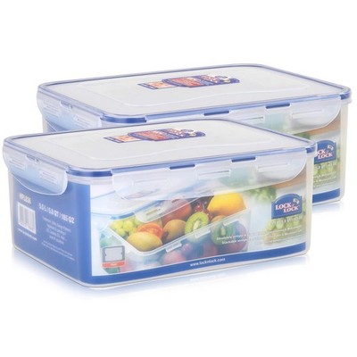 Lock&Lock HPL836 Vorratsdose 5,5L - Luft und Wasserdicht - rechteckig (2er Pack)