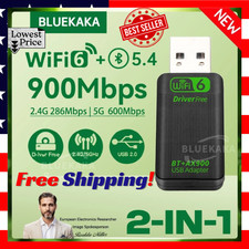 New AX900 USB WiFi 6 Bluetooth 5.4 Adapter 2in1 Dongle Dual Band 2.4G 5GHz USB