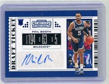 2019-20 Panini Contenders Draft Picks College Ticket Phil Booth Autograph #132