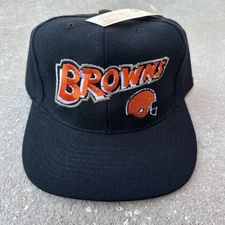 Vintage Cleveland Browns American Needle Snapback Hat Cap 100% Wool Black 90s Og