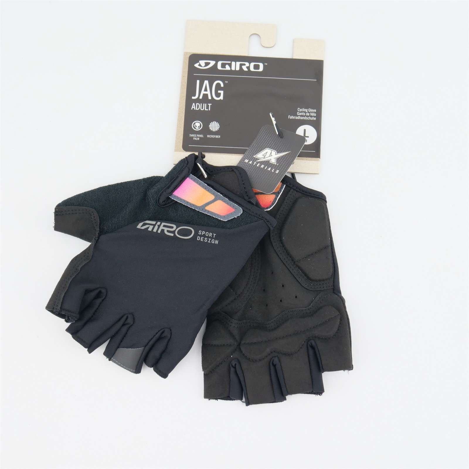 Giro Jag Glove Men's Large Fingerless Black Road Bike Cyclin
