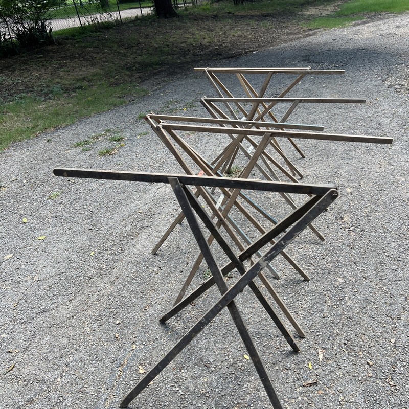 LOT OF 6 ANTIQUE VINTAGE WOOD FOLDING WALLPAPER TABLE LEGS PAPERHANGER 2 Broken