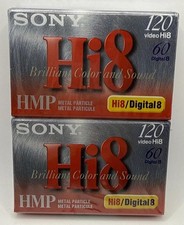 Lot Of 2 Sony Video Tapes Hi8 HMP Metal Particle 120min Digital 8 60min Sealed