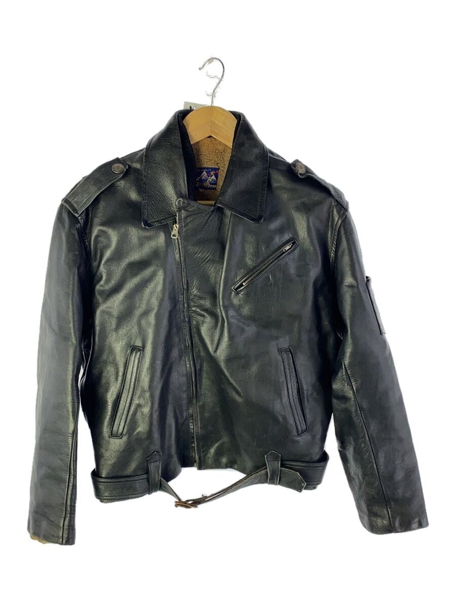 Golden Star Black Leather Blouson Jacket Style 1266