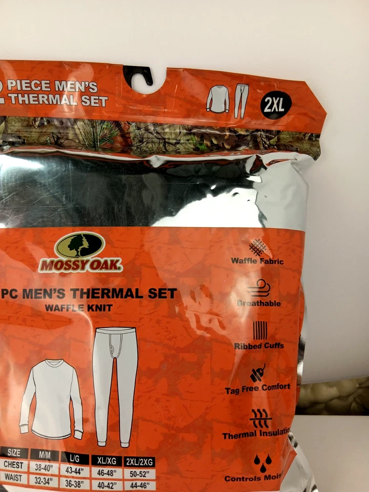 JUEGO TÉRMICO DE 2 PIEZAS ROBLE MUSGOSO PARA HOMBRE, 2XL, GRIS, ¡TOTALMENTE NUEVO! Foto 4 de 4