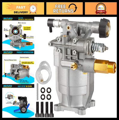 #ad 3 4quot; Shaft Horizontal Pressure Washer Pump 2600 3000 PSI 2.5 GPM OEM Replacement $109.99