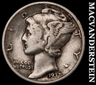 1937 Silver Mercury Dime - Scarce  Better Date  No Reserve  #G9602