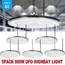 5 Pack 800W UFO LED High Bay Light Warehouse Industrial LED Shop Light Fixture