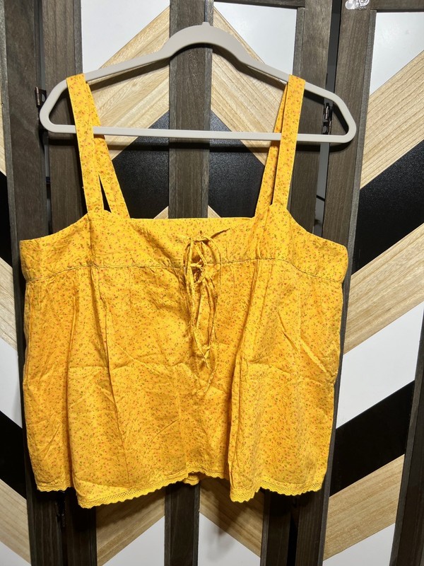 Women's Natural Life Tank Top- Lace trim, Adjustable straps- L/XL