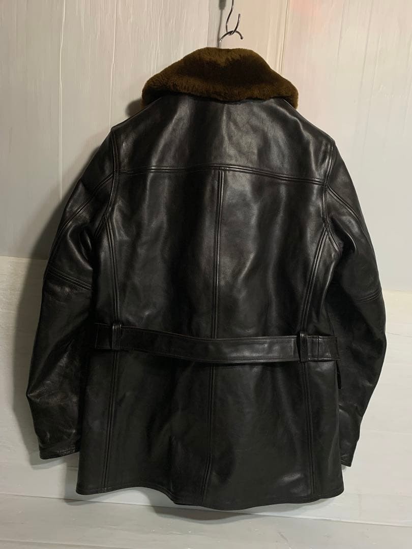 Buzz Ricksons Horse Leather Shearling Collar Avia… - image 3