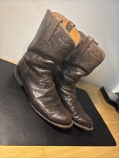 Stivali da cowboy western in pelle di struzzo fatti a mano Lucchese taglia 10 L0306 vintage USA