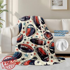 Keepitcozi Football Flannel Throw Blanket 50"x60"